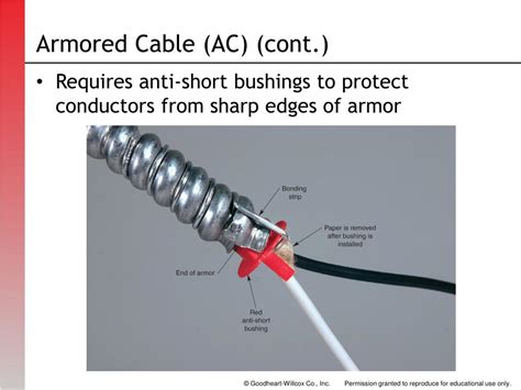 wire armor cable support requirements